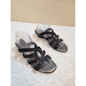 London Fog Women's Black LFW-ELVIS‎ 2 Sandals Size 10M